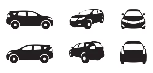 Rolgordijnen Car icon set isolated on the background. Ready to apply to your design. Vector illustration. © ekkarat