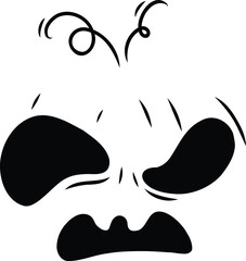 Silhouette Angry Face Mask