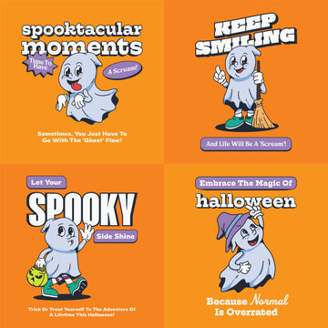 Halloween Mascot Retro Characters Collection