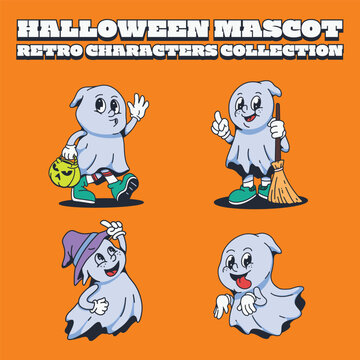 Halloween Mascot Retro Characters Collection