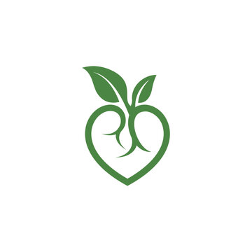 love design with leaves. vector logo