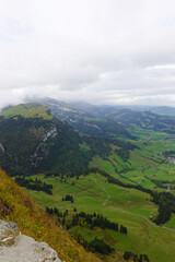 The view from Hoher Kasten mountain, the Swiss Alps	