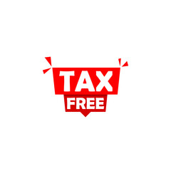 Banner tax free. Tax free icon isolated on white background