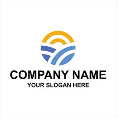 latter O beach logo vector