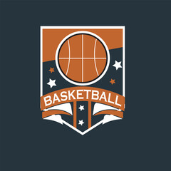 Free vector retro basketball badge design