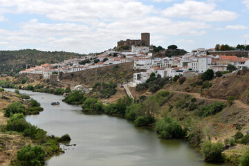 Fototapeta na wymiar view over medieval city of Mertola and Guadiana River in Portugal's Alentejo near the Spanish border