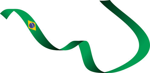 Brazil Flag in Ribbon Shape