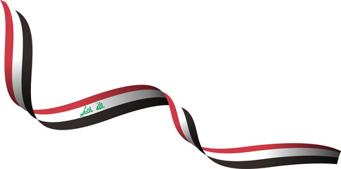 Iraq National Flag in Ribbon Shape