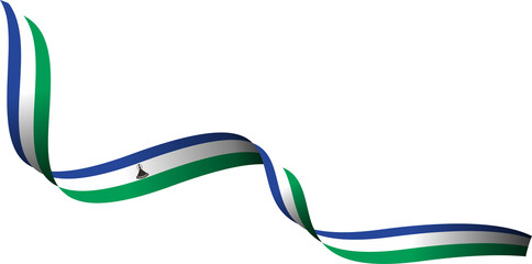 Lesotho National Flag in Ribbon Shape
