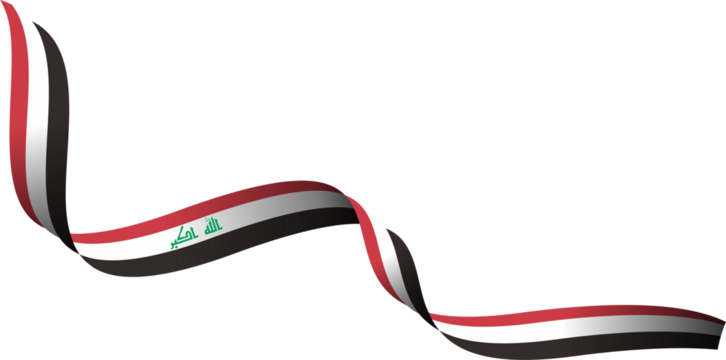 Iraq National Flag in Ribbon Shape