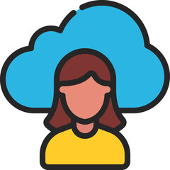 Cloud Female User Icon