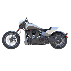 Realistic motorcycle on isolated transparency background, side view of motorcycle