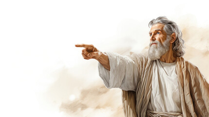 Background illustration of prophet Elijah the man who went to heaven without experiencing death Generative AI