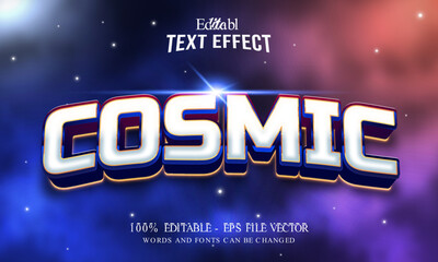 3d cosmic bold editable vector text effect. Premium Vector
