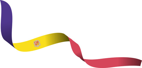 Andorra Flag Ribbon Shape