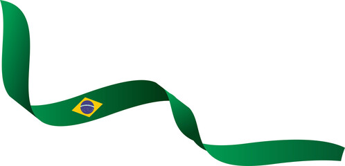 Brazil Flag Ribbon Shape