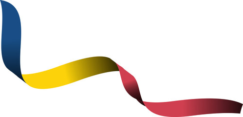 Chad Flag Ribbon Shape