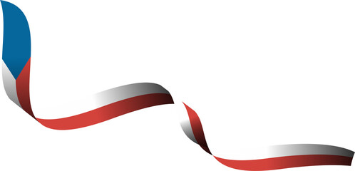 Obraz na płótnie Canvas Czech Republic Flag Ribbon Shape