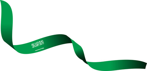 Saudi Arabia Flag Ribbon Shape