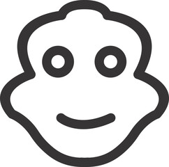 cartoon man head sign