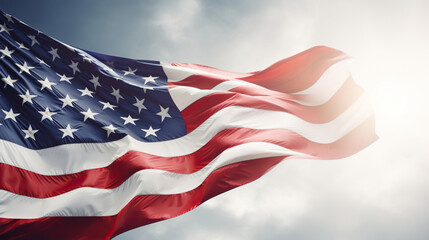 american flag in the wind