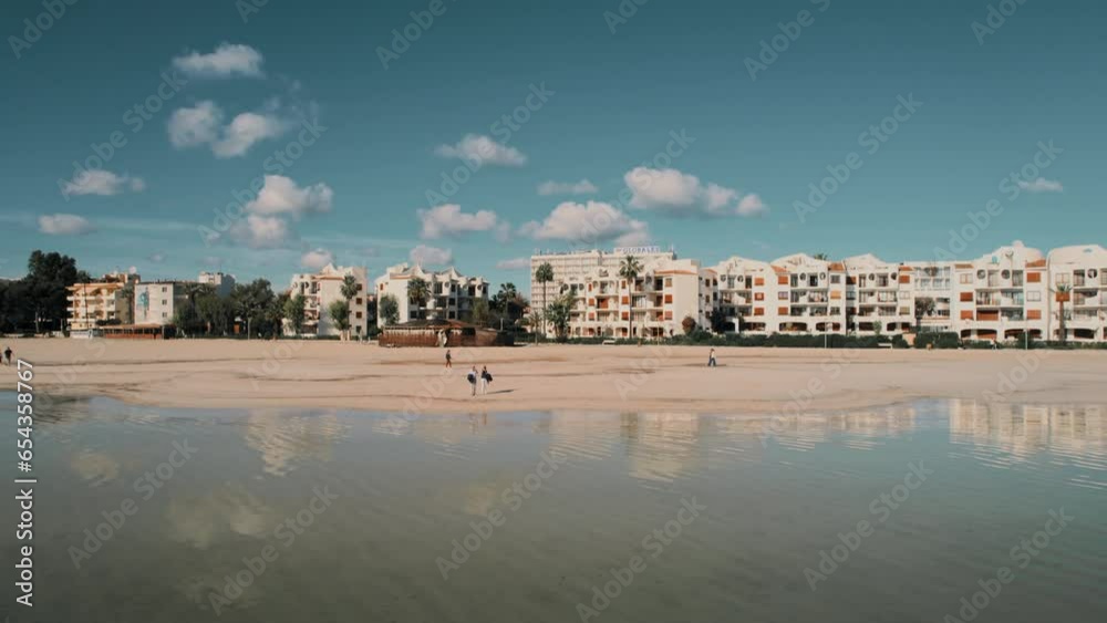 Wall mural aerial, drone point of view playa de alcudia beach located at port alcudia, wonderful, white sandy b