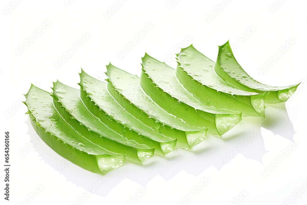 Poster A sliced Aloe Vera alone on a white background