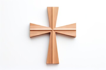 Naklejka na ściany i meble A solitary wooden cross on white background