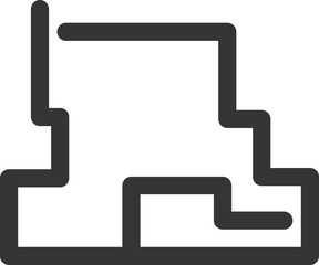 home and building icon outline flat vector 