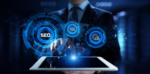 SEO Search engine optimisation digital internet marketing concept.