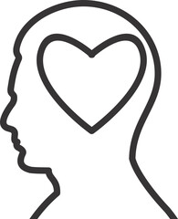 man head side view psychology icon