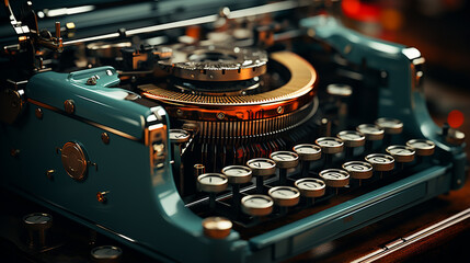 Close up of typewriter. - obrazy, fototapety, plakaty