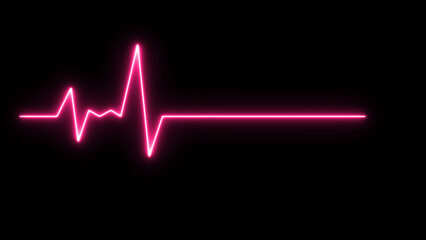 ECG heartbeat monitor, cardiogram heart pulse line wave. rose nion lyne. - obrazy, fototapety, plakaty