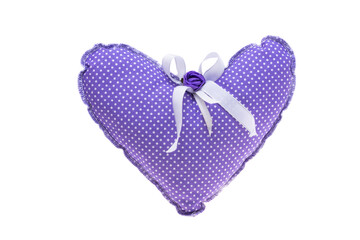 lavender heart with dry lavender isolated