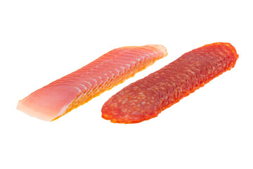 sliced sausage isolated