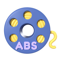 Fototapeta premium ABS Filament Spool 3D Illustration Icon