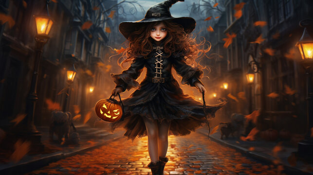 Cute Halloween desktop background illustration