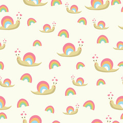 Very beautiful snail vector seamless pattern design for decoration, wallpaper, wrapping paper, fabric, background, etc.
