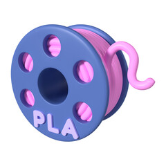 PLA Filament Spool 3D Illustration Icon