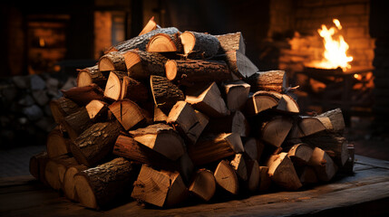 Stack of firewood.