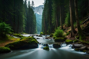 deep bulgarian forest with a mountain stream