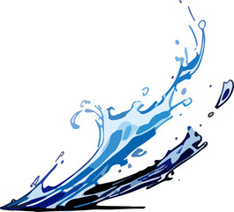 Fototapeta premium power blast magic water splash element comic action effect drawing lines generated with AI