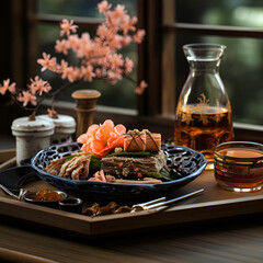 Kaiseki on a typical table