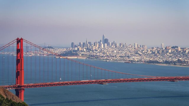 Golden Gate Bridge and San Francisco Skyline Time Lapse