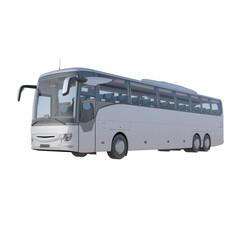 Realistic tour bus on isolated transparency background