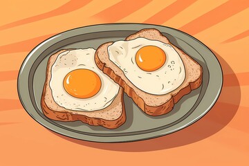 fried egg on a toast
