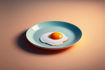 fried egg on a blue plate