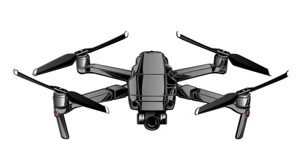 Drone DJI Mavic Air 2 com câmera cinza vetorizado © Pedro César