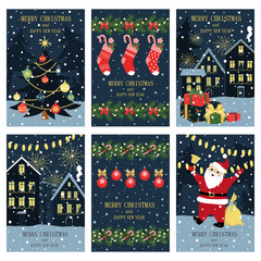 A set of cards for Christmas and New Year.
