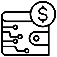 Digital Wallet Outline Icon